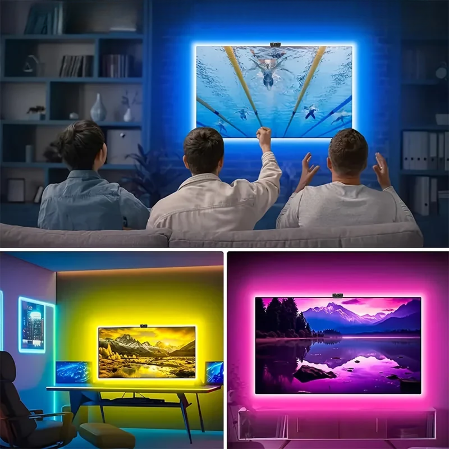 RGBIC-LED-Hintergrundbeleuchtung für Fernseher